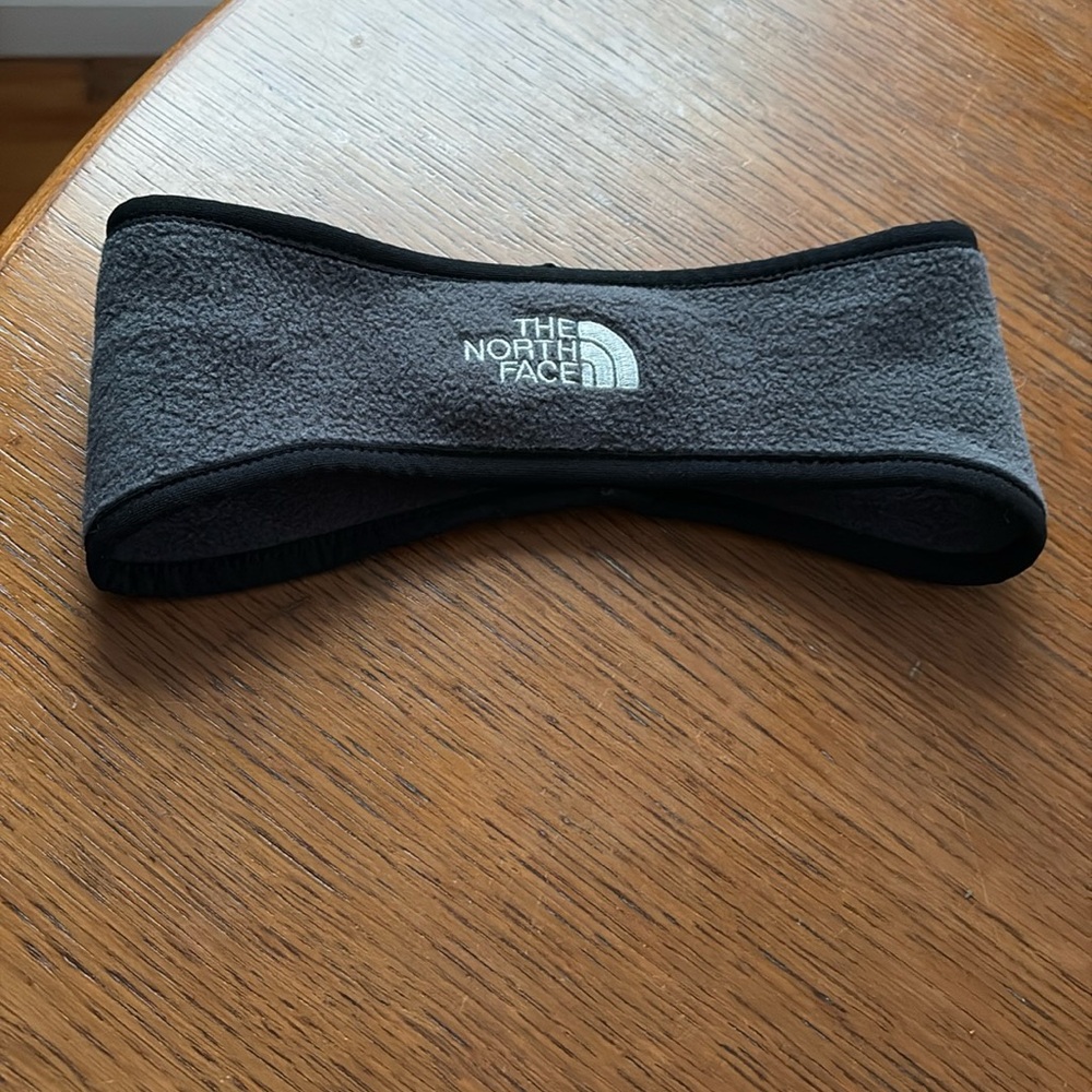 Dark gray trimmed in black North Face ear warmer.  From smoke free home.
